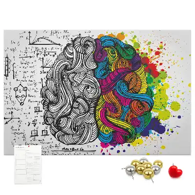 Abstract Brain Print Cork Memo Board