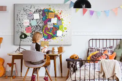 Abstract Brain Print Cork Memo Board