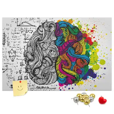 Abstract Brain Print Cork Memo Board