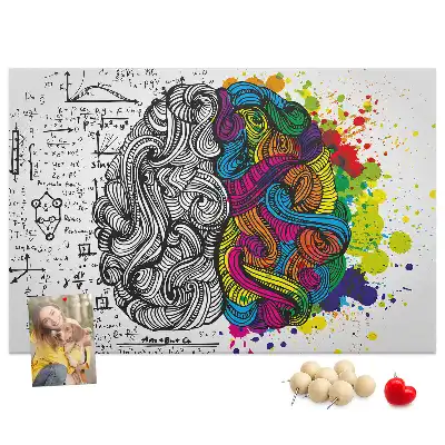 Abstract Brain Print Cork Memo Board