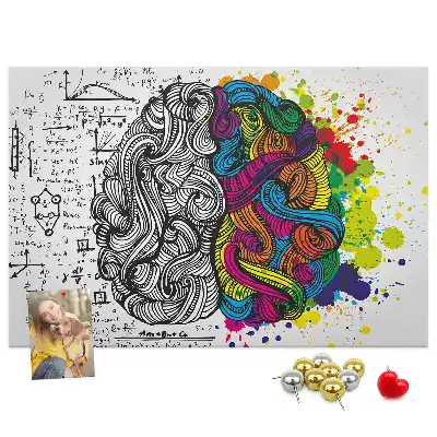 Abstract Brain Print Cork Memo Board