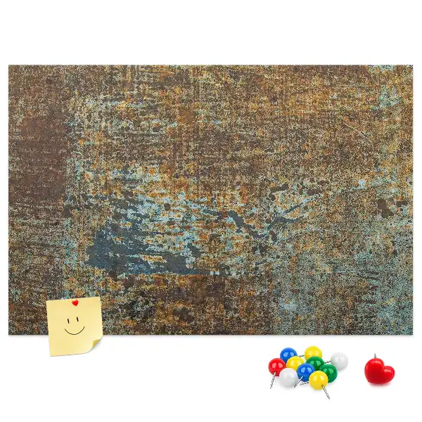 Cork Memo Board with Rust Finish on Metal