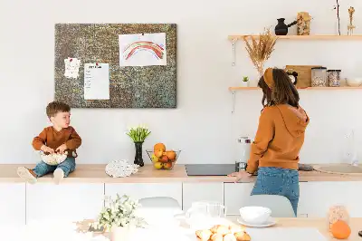 Cork Memo Board with Rust Finish on Metal
