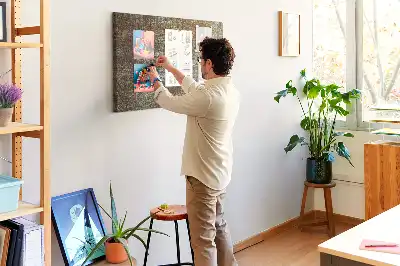 Cork Memo Board with Rust Finish on Metal