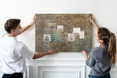 Cork Memo Board with Rust Finish on Metal