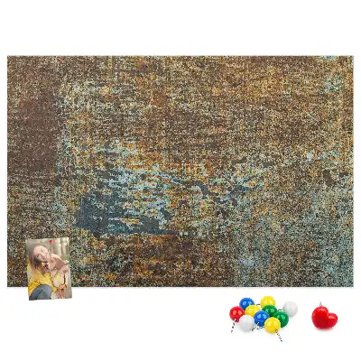 Cork Memo Board with Rust Finish on Metal