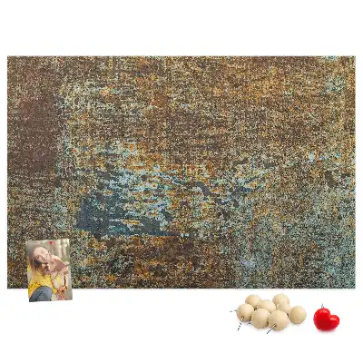 Cork Memo Board with Rust Finish on Metal
