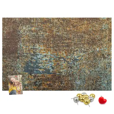 Cork Memo Board with Rust Finish on Metal