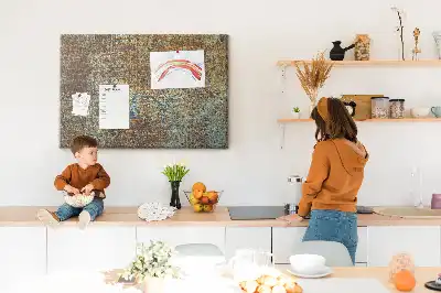 Cork Memo Board with Rust Finish on Metal