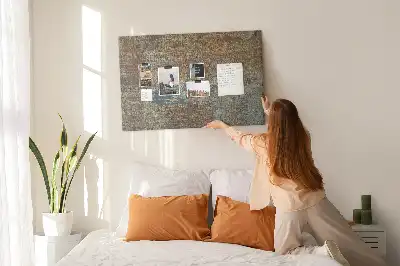 Cork Memo Board with Rust Finish on Metal