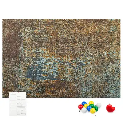 Cork Memo Board with Rust Finish on Metal