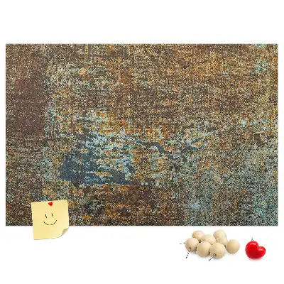 Cork Memo Board with Rust Finish on Metal