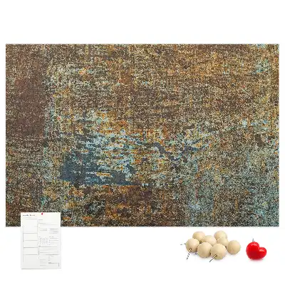Cork Memo Board with Rust Finish on Metal