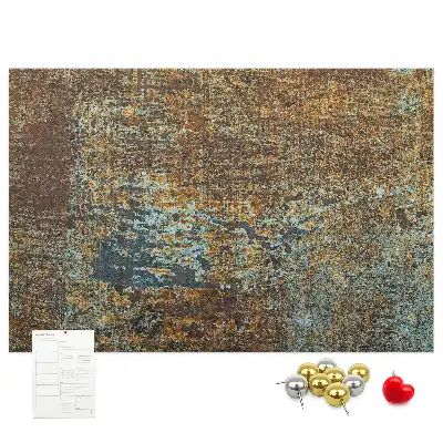 Cork Memo Board with Rust Finish on Metal