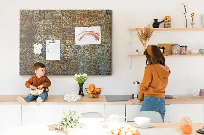 Cork Memo Board with Rust Finish on Metal