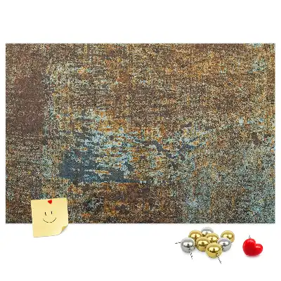 Cork Memo Board with Rust Finish on Metal