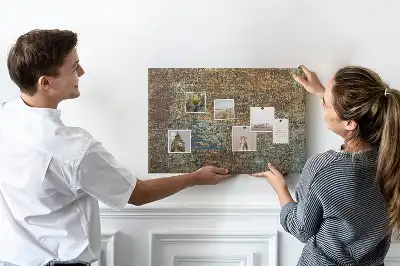 Cork Memo Board with Rust Finish on Metal