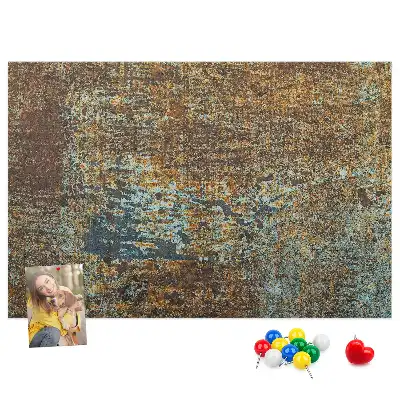 Cork Memo Board with Rust Finish on Metal