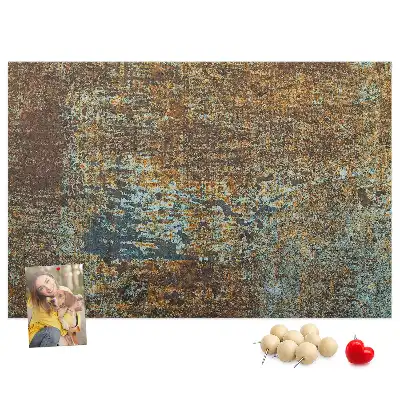 Cork Memo Board with Rust Finish on Metal