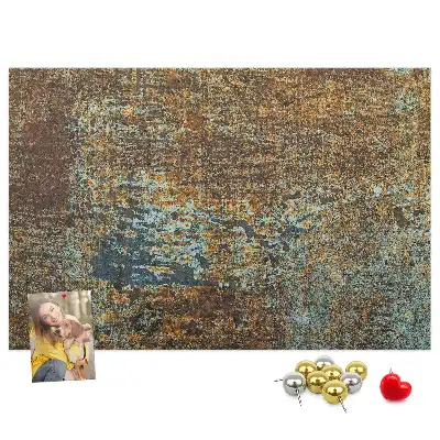 Cork Memo Board with Rust Finish on Metal