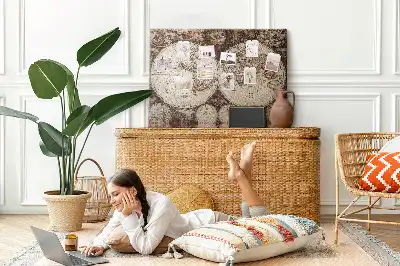 Old World Map Printed Cork Board