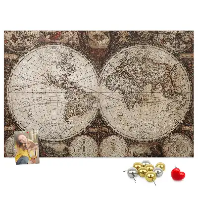 Printed Cork Board Old world map