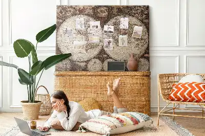 Printed Cork Board Old world map