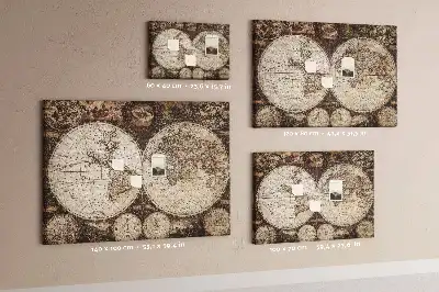 Printed Cork Board Old world map