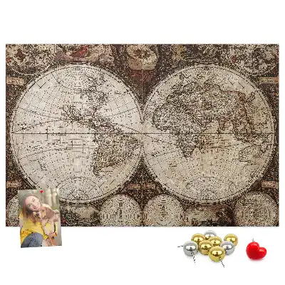 Old World Map Printed Cork Board