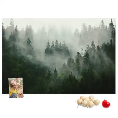 Printed Cork Memo Board Misty forest