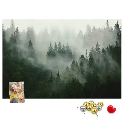 Printed Cork Memo Board Misty forest