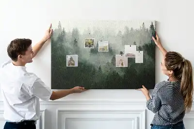 Misty Forest Printed Cork Memo Board