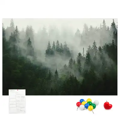 Misty Forest Printed Cork Memo Board