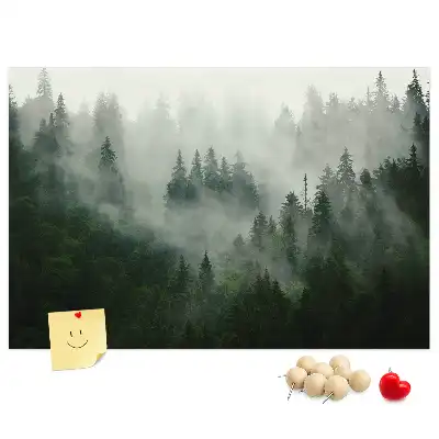 Printed Cork Memo Board Misty forest