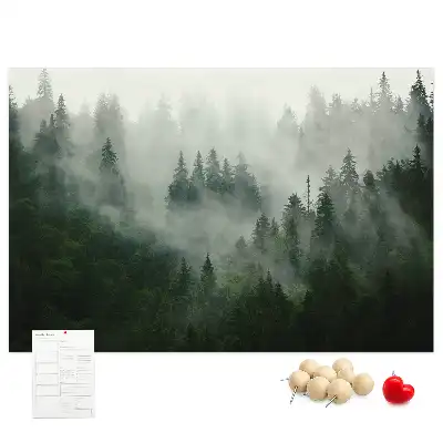 Printed Cork Memo Board Misty forest