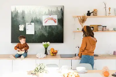 Printed Cork Memo Board Misty forest