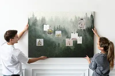 Misty Forest Printed Cork Memo Board