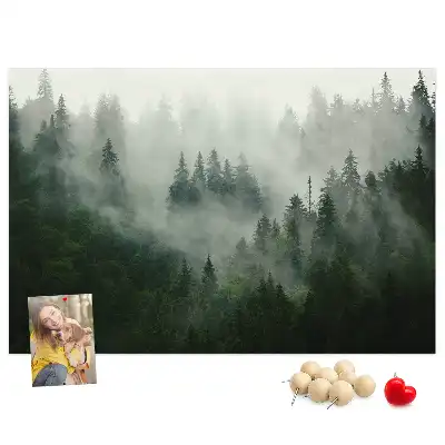 Printed Cork Memo Board Misty forest