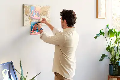 Printed Cork Memo Board Political World Map