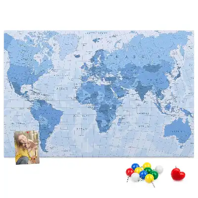 Cork memo board Political World Map