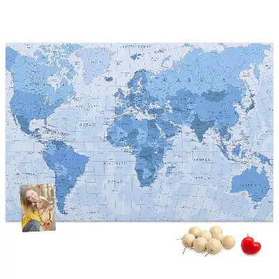 Cork memo board Political World Map