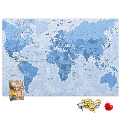 Cork memo board Political World Map