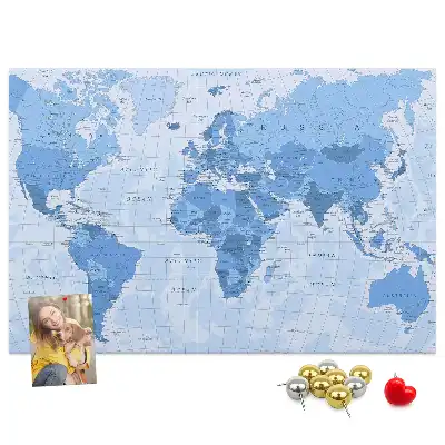 Cork memo board Political World Map