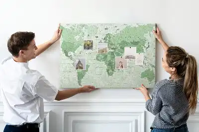 Political World Map Printed Cork Board