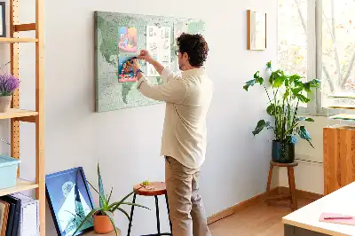 Printed Cork Board Political World Map
