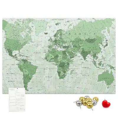 Political World Map Printed Cork Board