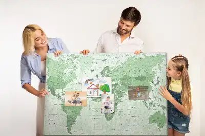 Printed Cork Board Political World Map