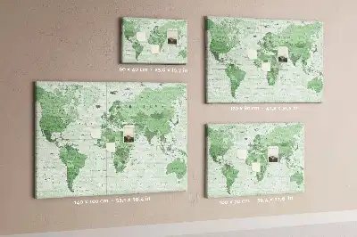 Political World Map Printed Cork Board