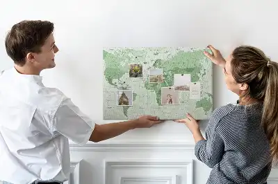 Printed Cork Board Political World Map