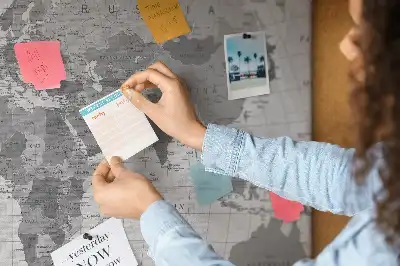 Political World Map Printed Cork Memo Board